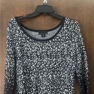 Attention Black and White Turtleneck Sweater Dress